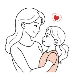 A loving mother embraces her daughter, sharing a tender moment.