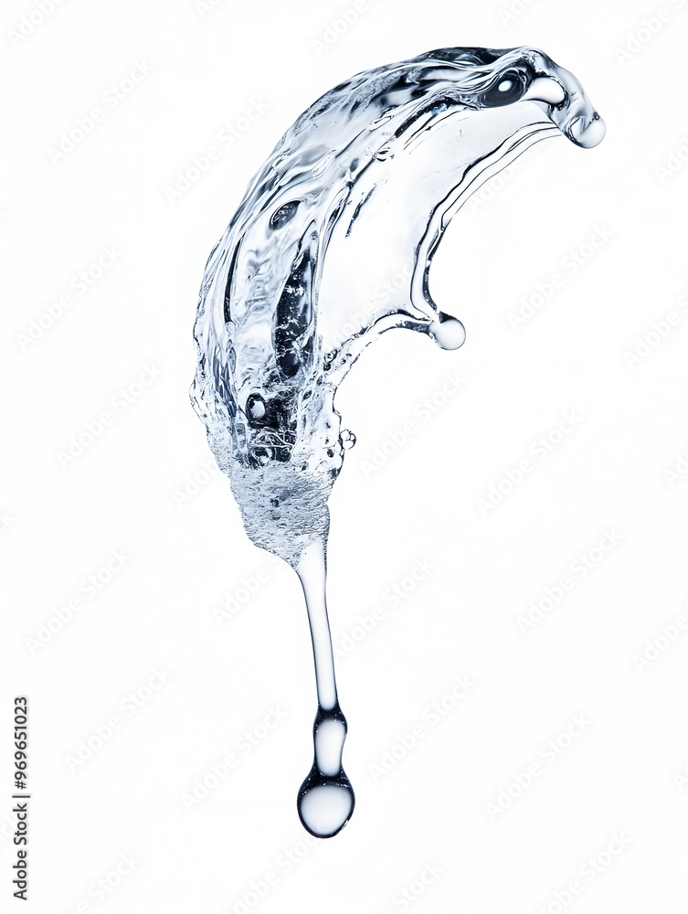 Poster flowing water splash with elegant transparent liquid dynamics and movement this abstract image captu