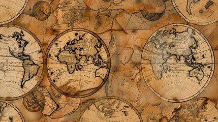 Naklejka premium Antique map wallpaper