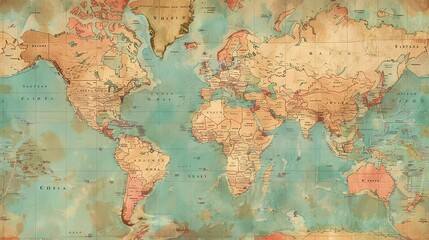 Naklejka premium Antique map wallpaper