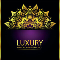 Abstract golden pattern east style with Luxury mandala background  design