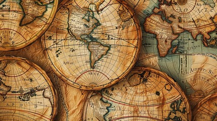 Fototapeta premium Antique map wallpaper
