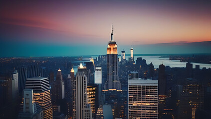 Fototapeta premium manhattan skyline iconic resilient stands symbol new york city