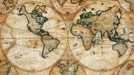 Fototapeta premium Antique map wallpaper