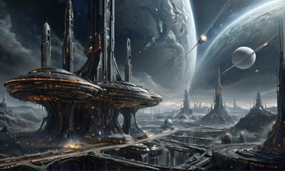 Futuristic Alien City with Advanced Architecture