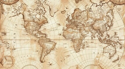 Fototapeta premium Antique map wallpaper