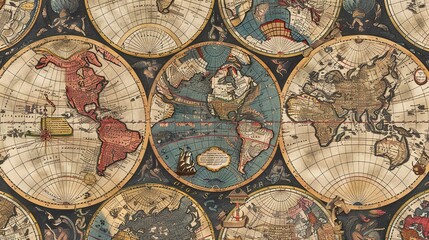 Fototapeta premium Antique map wallpaper