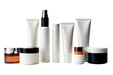 Any type of skin care product prominently presented on a white background