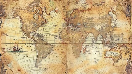 Obraz premium Antique map wallpaper