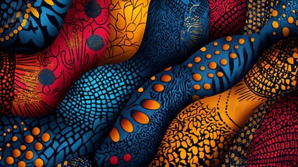 Vibrant textile patterns showcasing artistry in fabric design with vivid colors