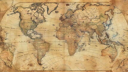 Fototapeta premium Antique map wallpaper