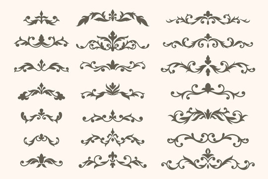 Set of Elegant horizontal borders