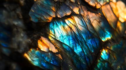 Vibrant Image of Polished Labradorite with Iridescent Play of Colors
