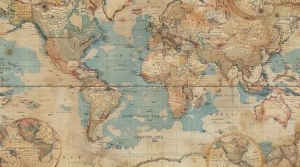 Fototapeta premium Antique map wallpaper