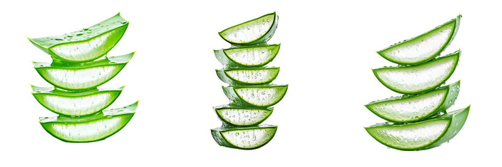 fresh Aloe Vera pieces  isolated on transparent background