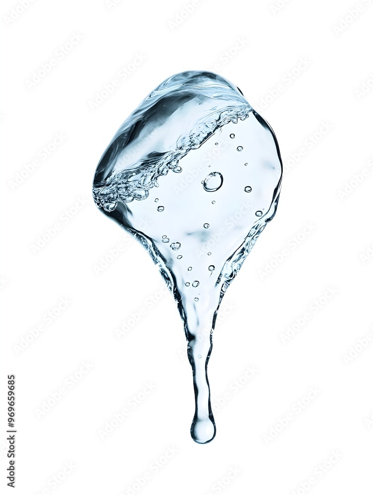 Poster mesmerizing water drop suspended in air creating a delicate and ethereal splash of liquid crystal ag