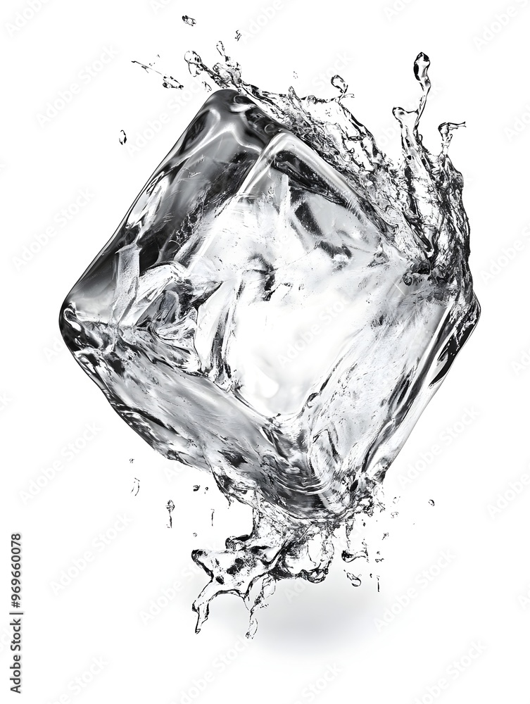 Poster mesmerizing snapshot of a dynamic frozen crystalline sculpture mid splash capturing the fluid moveme
