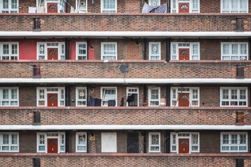 Blocks of council housing flats on Rockingham estate in south London, England