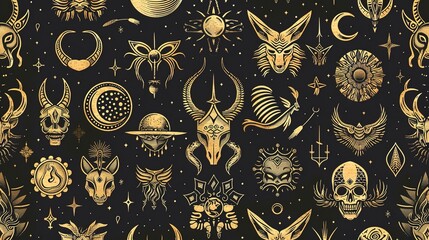 mythical pattern seamless wallpaper