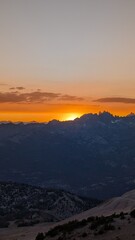 sunset in the mountains