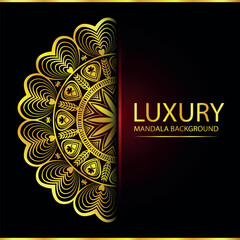 Abstract golden pattern east style with Luxury mandala background  design