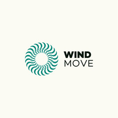 Wind move circle logo design vector best royalty free image editable 