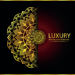 Abstract golden pattern east style with Luxury mandala background  design