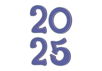 Happy New Year 2025 Realistic Elegant Purple Abstract Design Logo Symbol Vector Illustration
