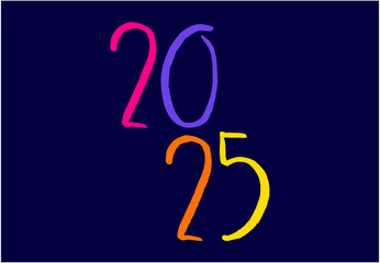 Fototapeta premium 2025 Happy New Year Multicolor Design Abstract Logo Symbol Vector Illustration