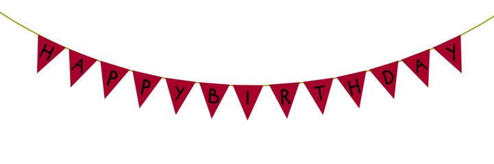 red ribbon banner, Happy birthday text, birthday banner, birthday decorations, red ribbon, bunting, red banner, red bunting flag, decoration, banner png, triangle flag decoration, flag, ribbon, png