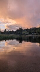 sunset over the river