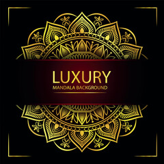 Abstract golden pattern east style with Luxury mandala background  design