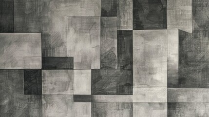Abstract Geometric Shapes with a Grayscale Texture Background