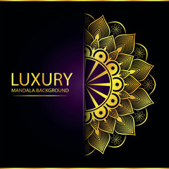 Abstract golden pattern east style with Luxury mandala background  design