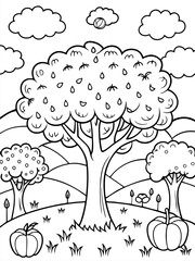 Apple Orchard Adventures: Engaging Coloring Pages for Nature Lovers