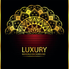 Abstract golden pattern east style with Luxury mandala background  design
