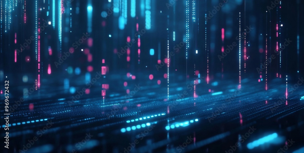 Aufkleber digital background with trading charts featuring rising numbers and blurred bokeh . includes space f