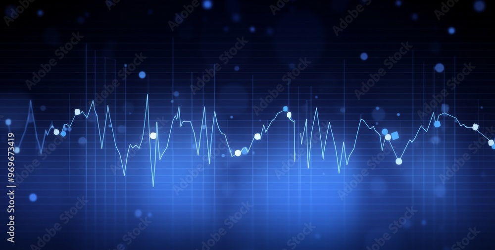 Aufkleber digital background with trading charts featuring rising numbers and blurred bokeh . includes space f