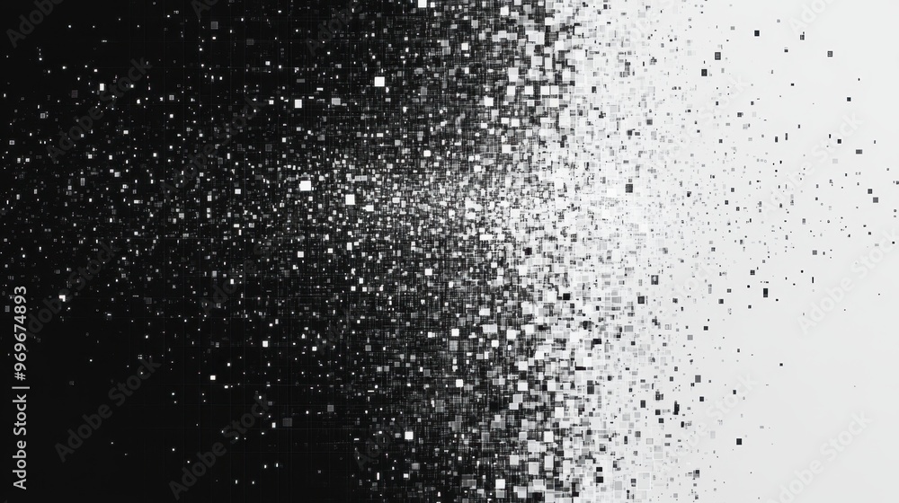 Fototapete Abstract Digital Pixelated Disintegration Effect on Image