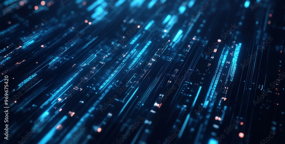 Aufkleber digital background with trading charts featuring rising numbers and blurred bokeh . includes space f