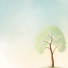 Tree neutral backdrop like a clear sky.
