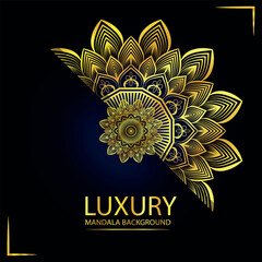 Abstract golden pattern east style with Luxury mandala background  design
