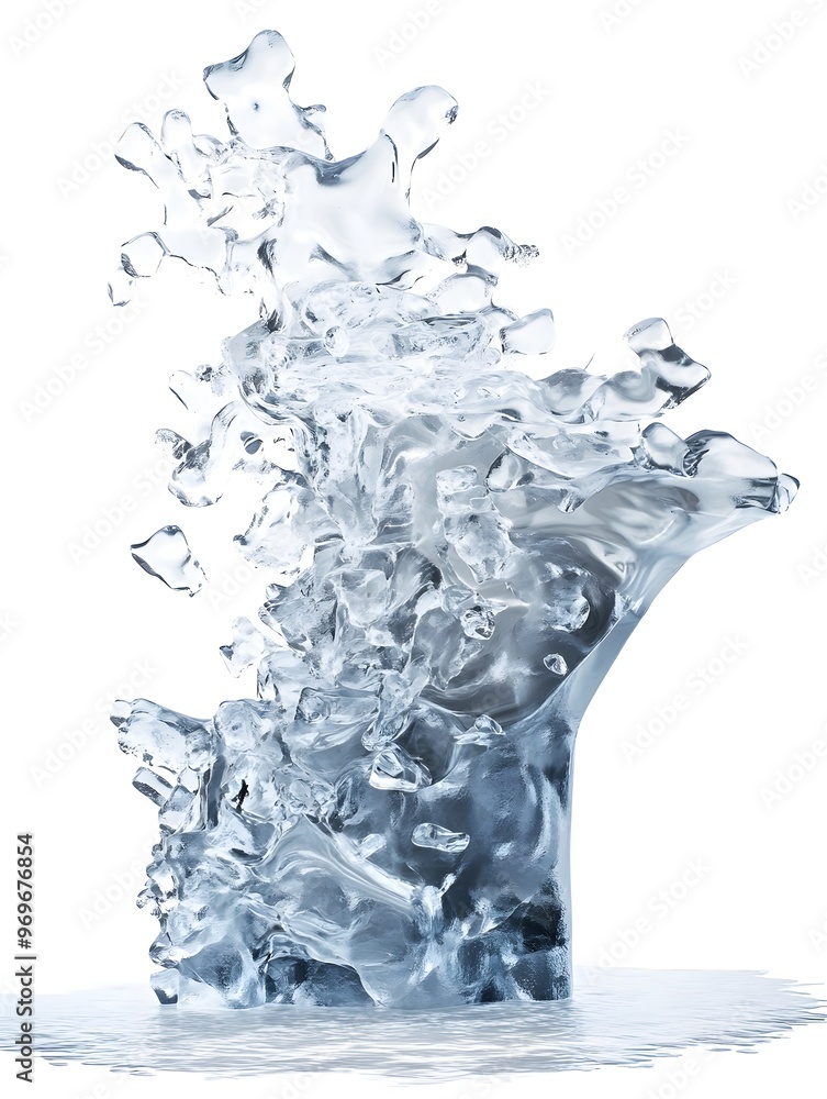 Poster shattered ice crystal explosion captured in a dynamic abstract geometric pattern the image showcases