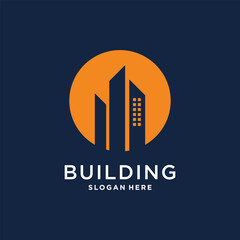 Fototapeta premium Logo building with a simple and minimalist concept