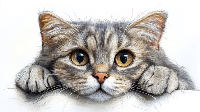 recommend clip art: Scottish Fold line art capturing charm of folded ears in delicate lines