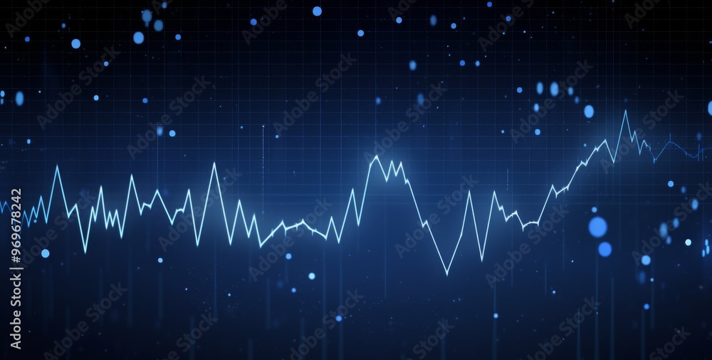 Aufkleber digital background with trading charts featuring rising numbers and blurred bokeh . includes space f