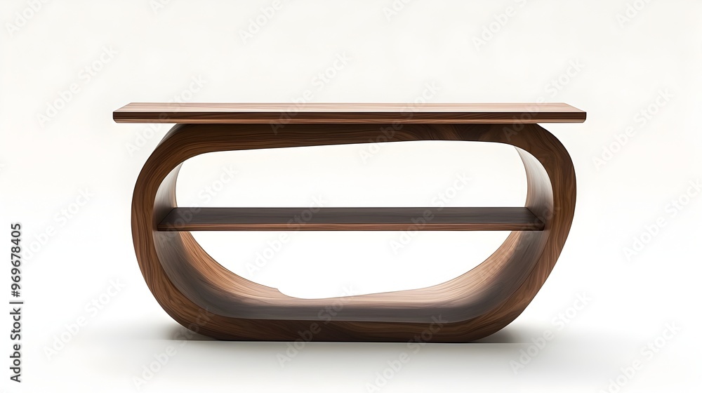 Aufkleber sleek and functional minimalist console table with open shelf design isolated on a clean white backg