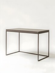 Sleek and Functional Minimalist Study Desk with a Metal Frame Isolated on a Clean White Background for a Focused and Organized Work Environment