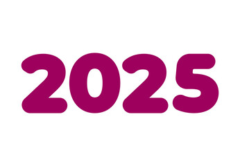 2025 Happy New Year Abstract Pink Design Logo Symbol Vector Illustration