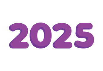 2025 Happy New Year Abstract Purple Design Logo Symbol Vector Illustration
